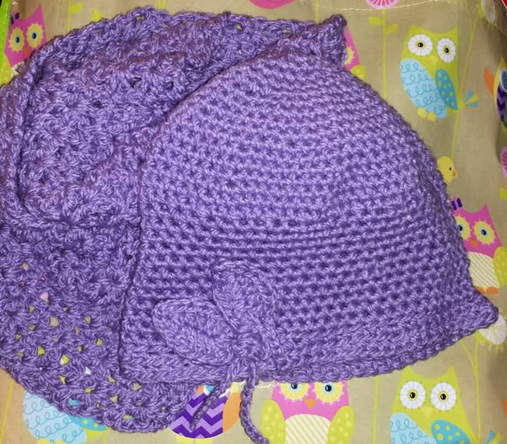 Infinity Scarf with Hat (flower on side)