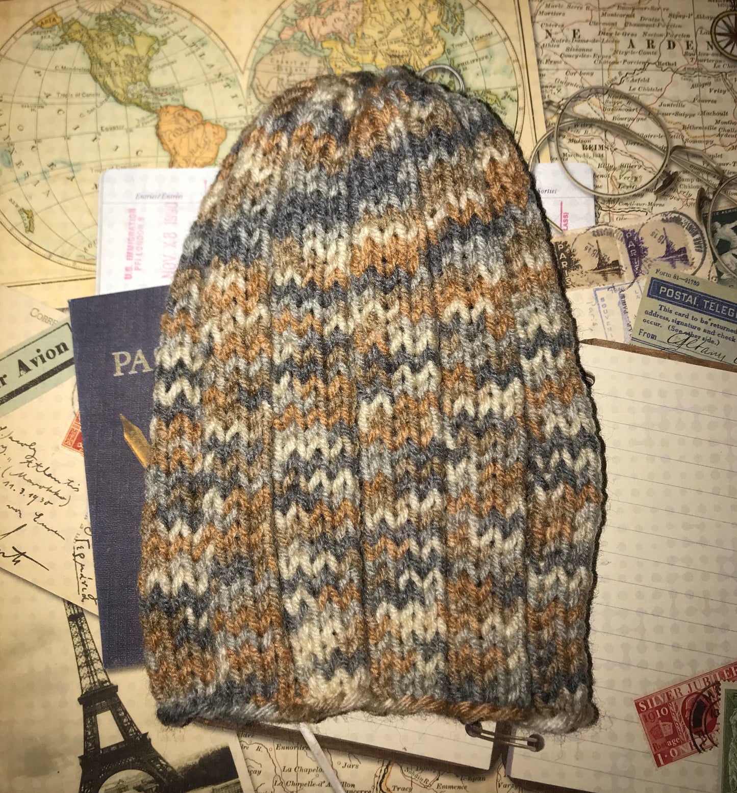 Knit Hat Crocheted Infinity Scarf