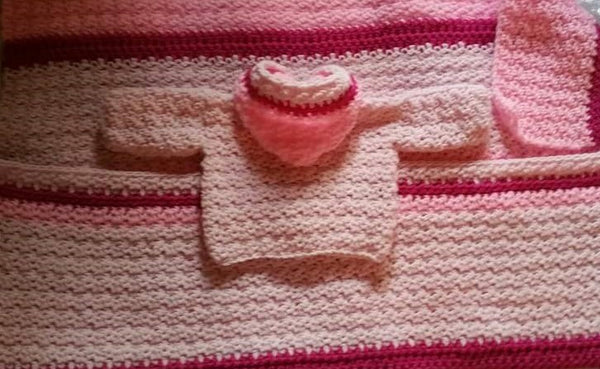 Baby Sweater & Blanket Set (Acrylic Yarn)