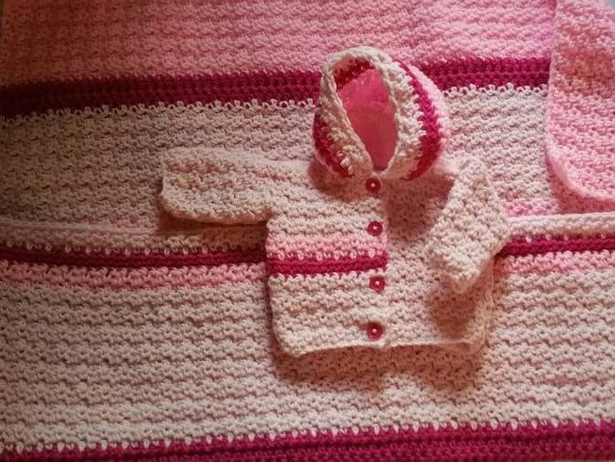 Baby Sweater & Blanket Set (Acrylic Yarn)