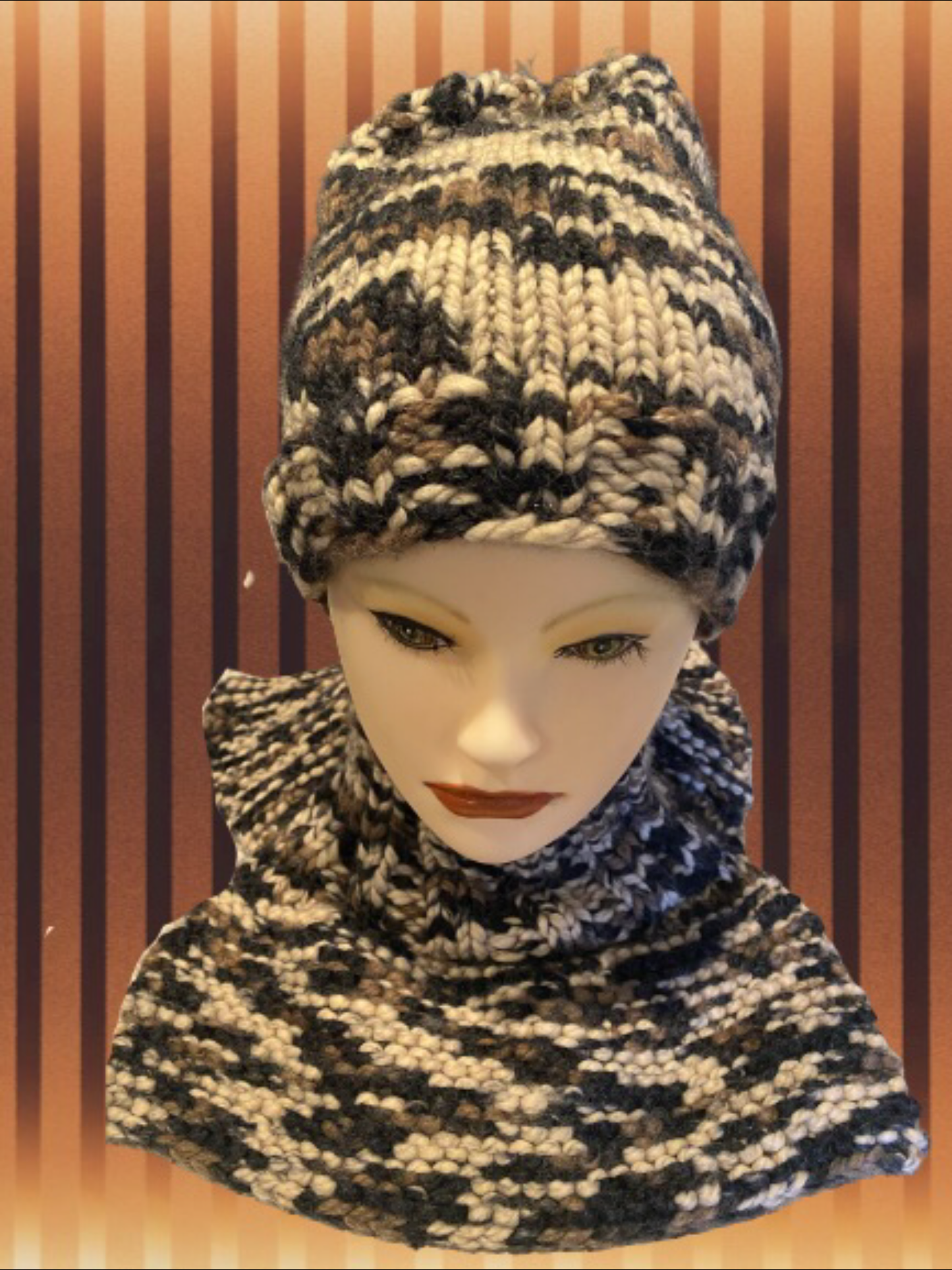 Knitted Hat & Neck Warmer