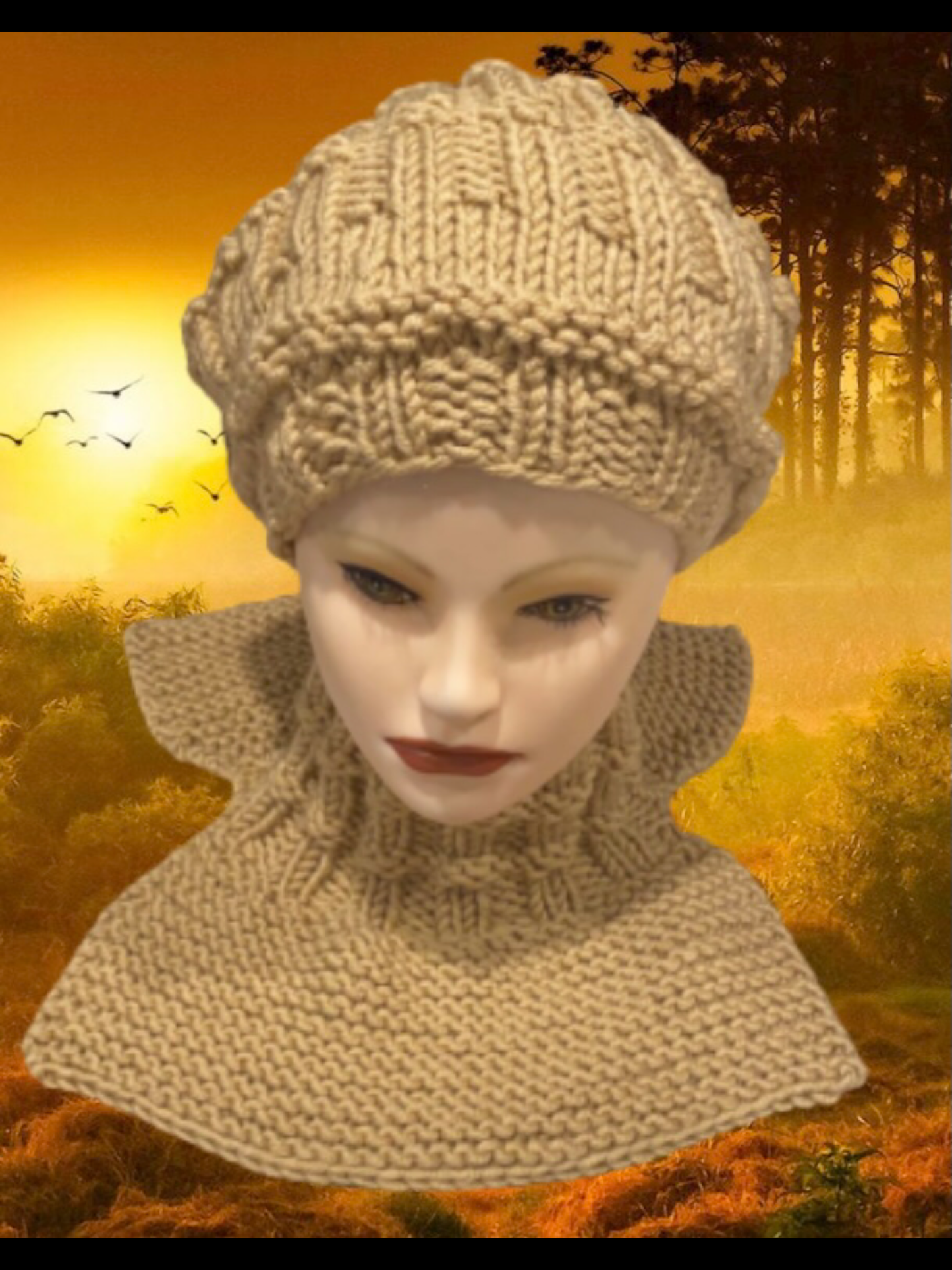 Knitted Hat & Neck Warmer
