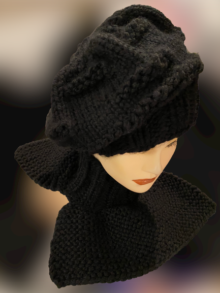 Knit Hat with Matching Dickey