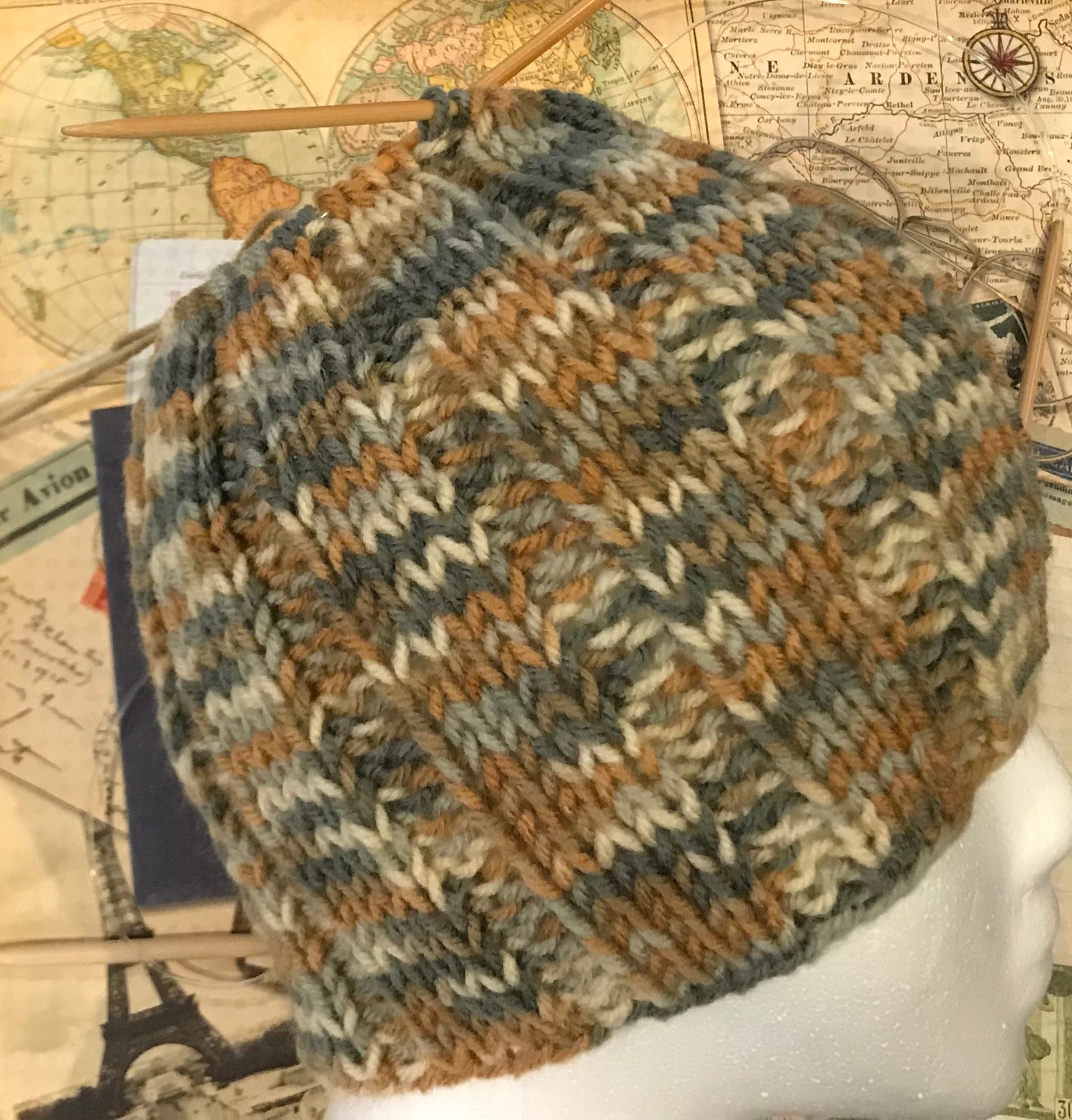 Knit Hat Crocheted Infinity Scarf