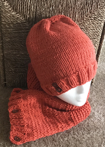 Knitted Hat & Neck Warmer