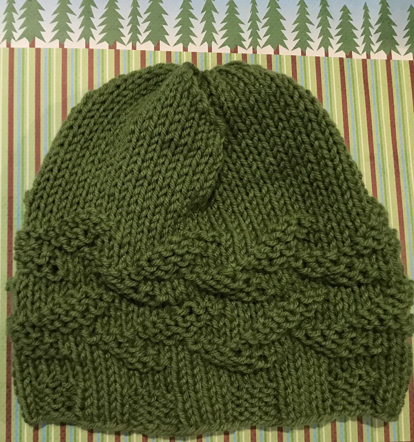 Alternating Welted Leaf Knit Hat