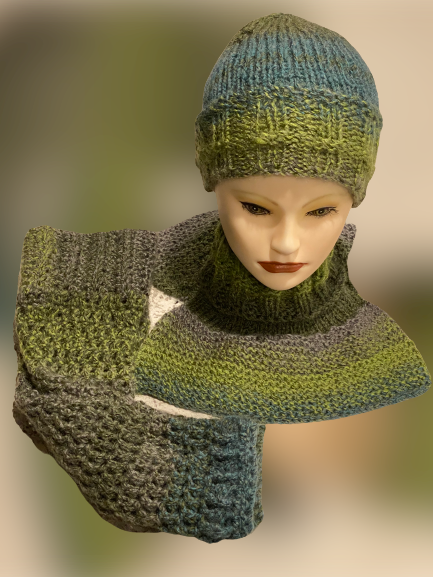 Knit Hat with Matching Dickey