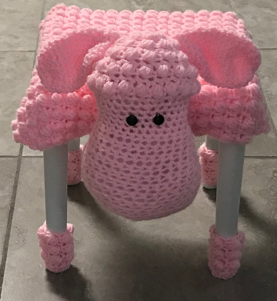 Crocheted Sheep Toddler Animal Stool